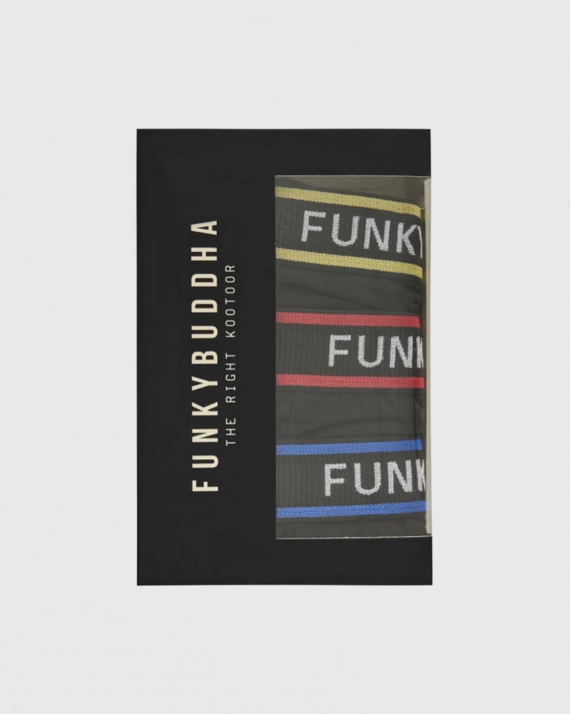 FUNKYBUDDHA BOXER SHORTS 3PACK - BLACK