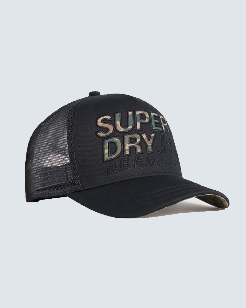 SUPERDRY LINEMAN TRUCKER CAP - BLACK