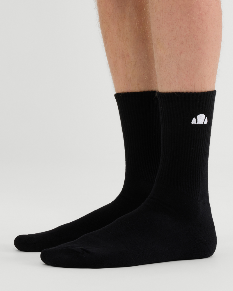 ELLESSE 3 PACK SOCKS - BLACK