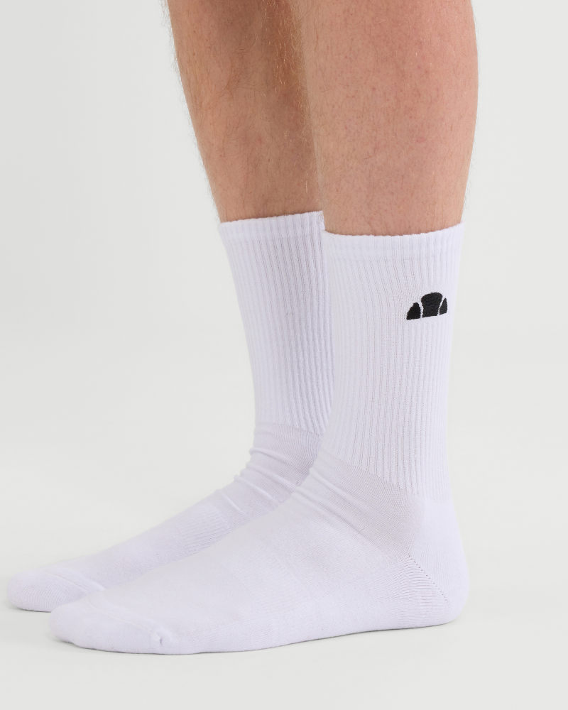 ELLESSE 3 PACK SOCKS - WHITE