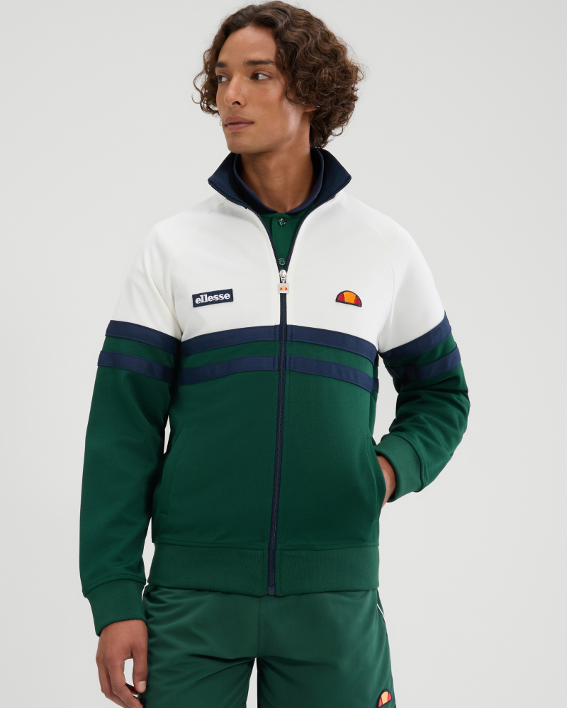 ELLESSE RIMINI MEN'S JACKET - WHITE/DARK GREEN