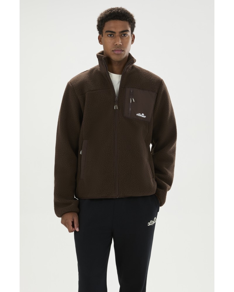 ELLESSE ZERANO FLEECE JACKET - BROWN