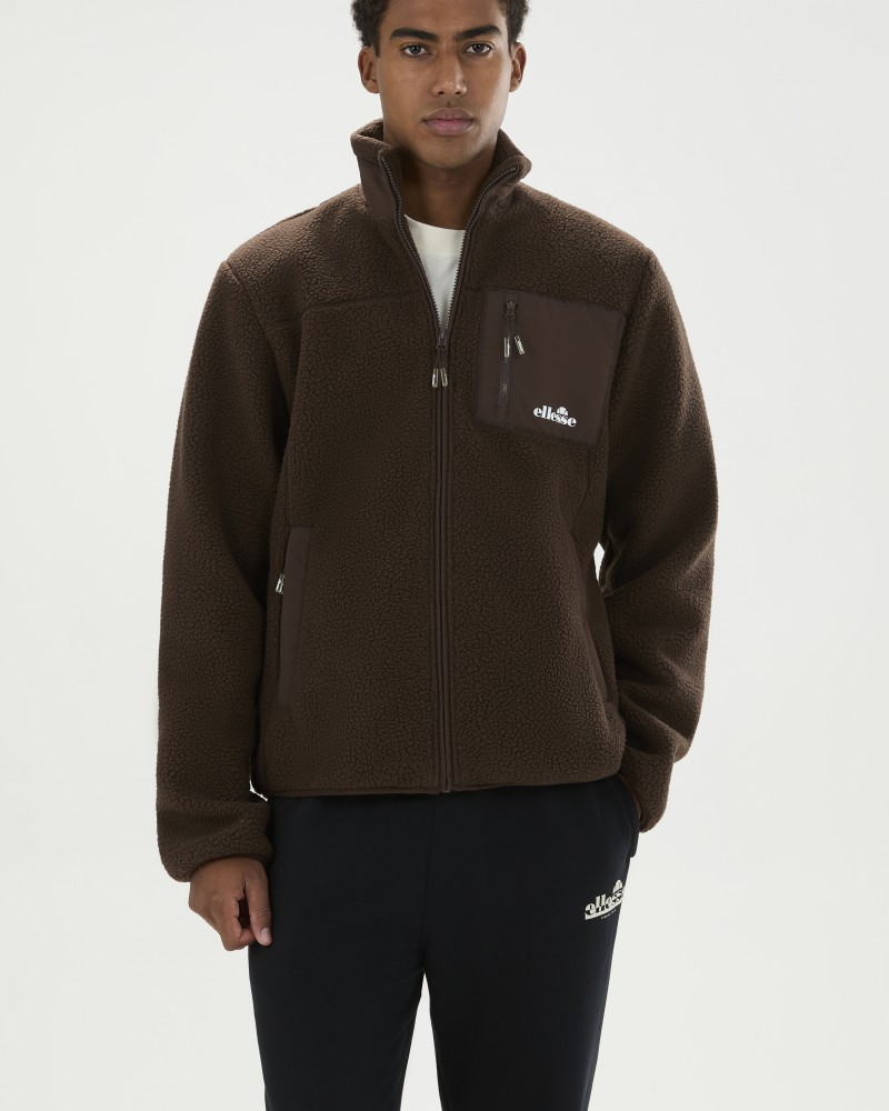 ELLESSE ZERANO FLEECE JACKET - BROWN