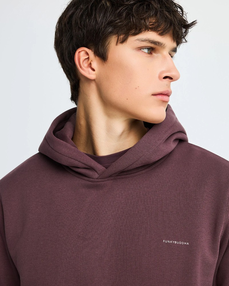 FUNKYBUDDHA ESSENTIAL ΑΝΔΡΙΚΟ HOODIE - SHADOW MAUVE