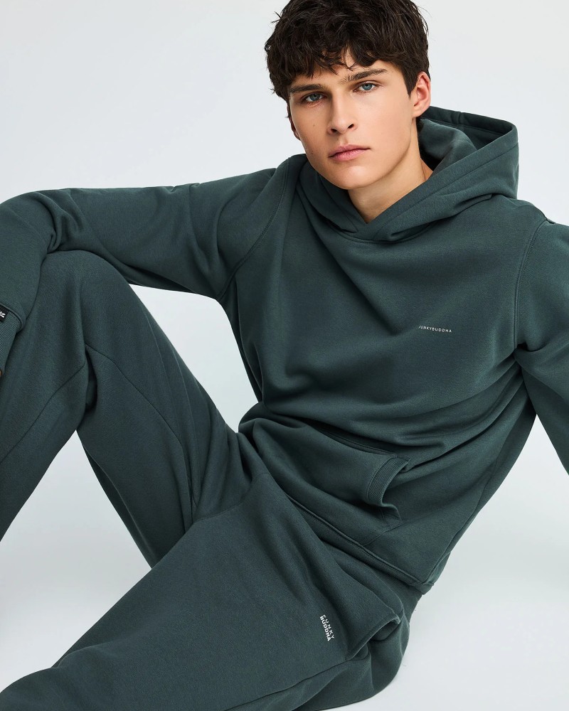 FUNKYBUDDHA ESSENTIAL ΑΝΔΡΙΚΟ HOODIE - GREEN STORM