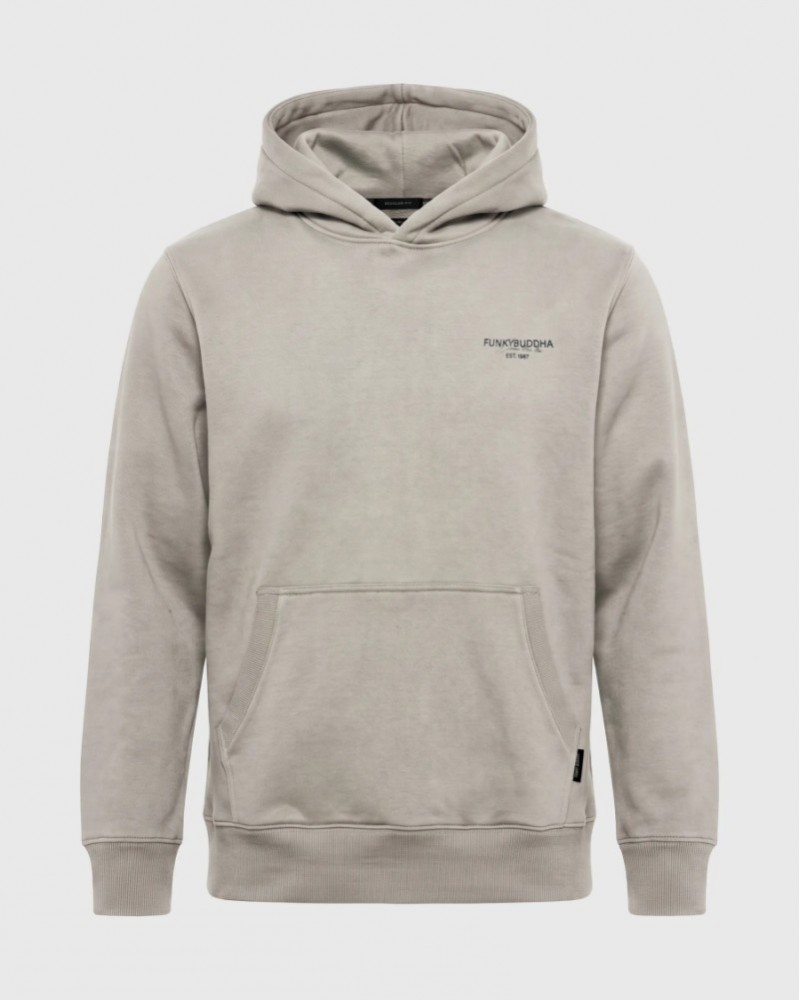 FUNKYBUDDHA HOODIE ΜΕ GRAPHIC PRINT ΣΤΗΝ ΠΛΑΤΗ - FOG
