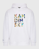 FUNKYBUDDHA ART PRINT KANDINSKY HOODIE - WHITE