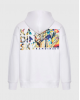 FUNKYBUDDHA ART PRINT KANDINSKY HOODIE - WHITE