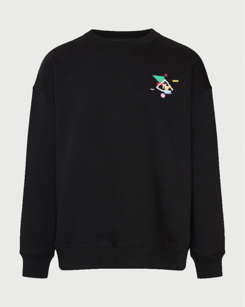 FUNKYBUDDHA ART PRINT KANDINSKY SWEATSHIRT - BLACK
