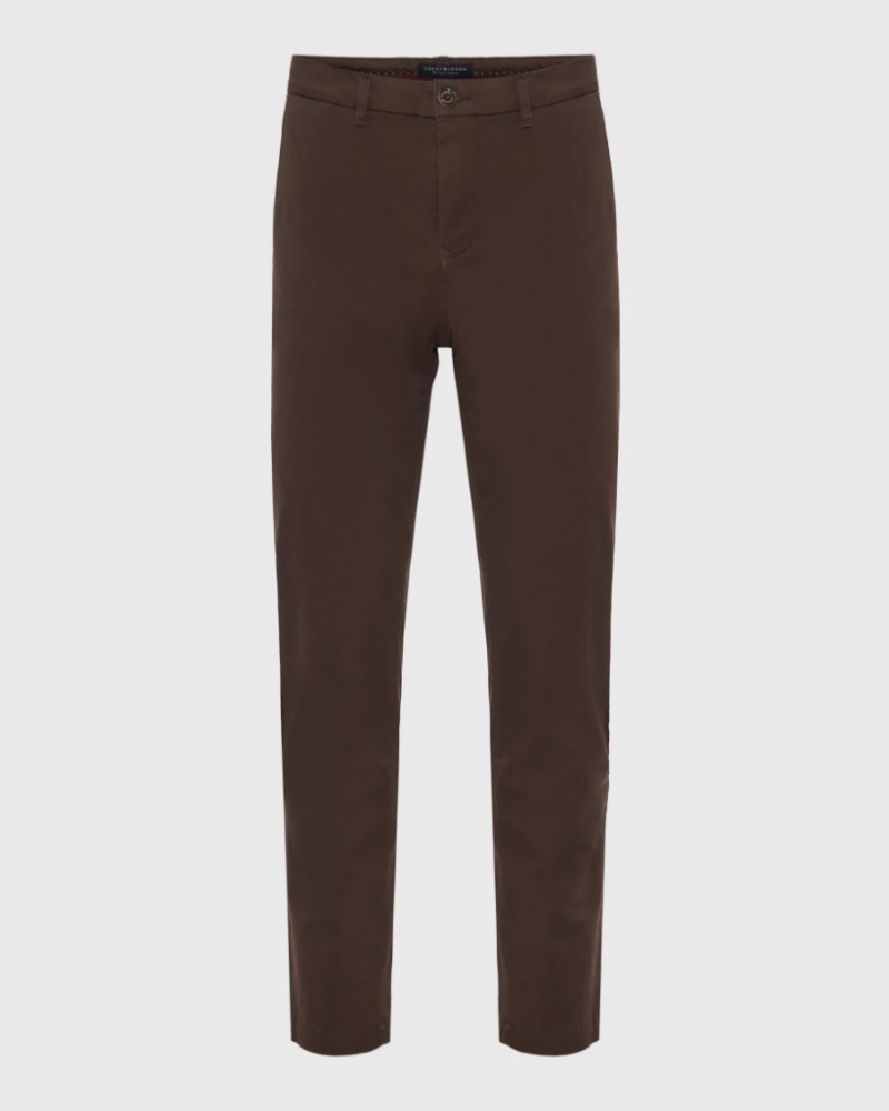 FUNKYBUDDHA COMFORT CHINO PANTS - COFFE BROWN