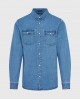 FUNKYBUDDHA DENIM SHIRT - BLUE