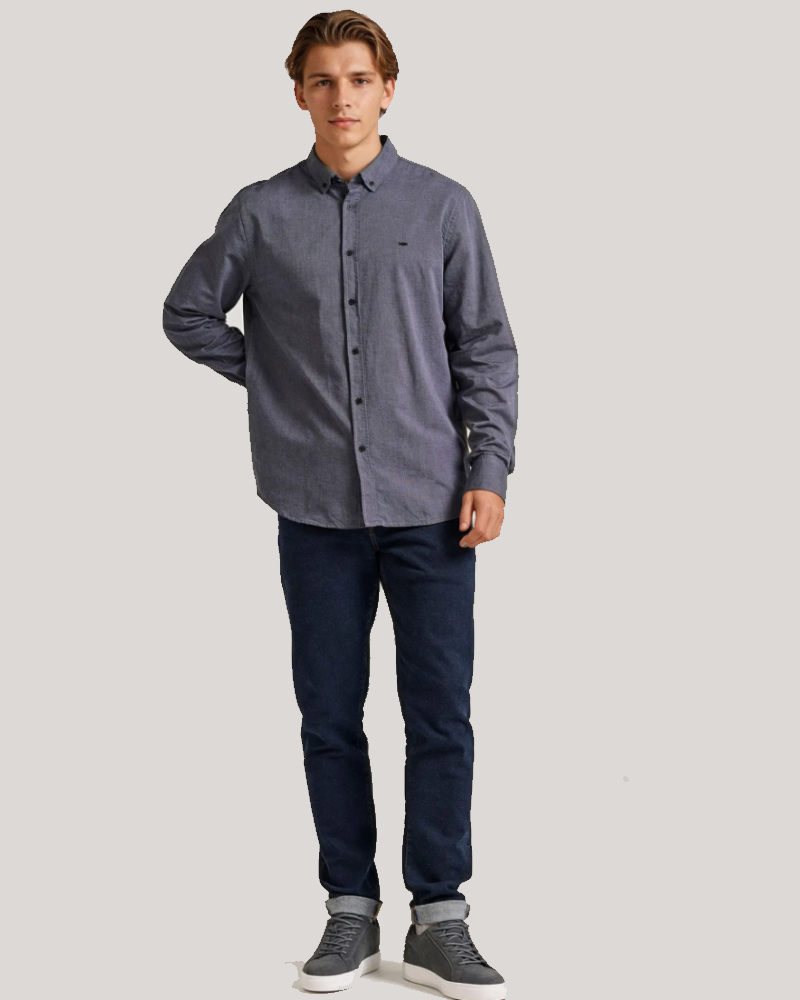 FUNKYBUDDHA BASIC SHIRT - DK GREY