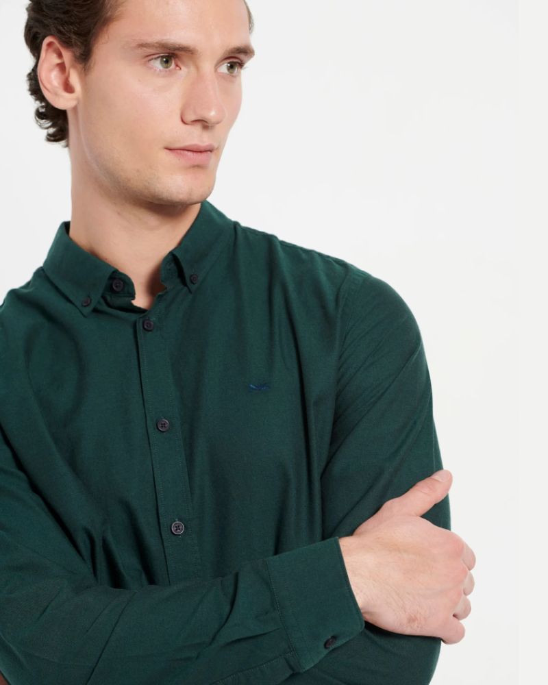 FUNKYBUDDHA BASIC SHIRT - GREEN STORM