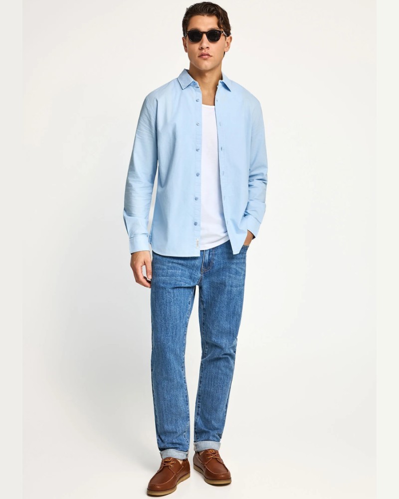 FUNKYBUDDHA BASIC SHIRT - LT BLUE