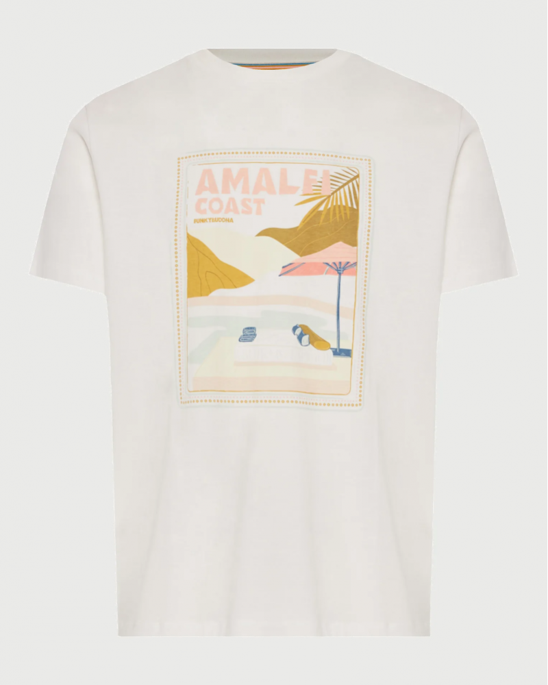 FUNKYBUDDHA T-SHIRT ME ΤΥΠΩΜΑ ΣΤΟ ΣΤΗΘΟΣ - WHITE