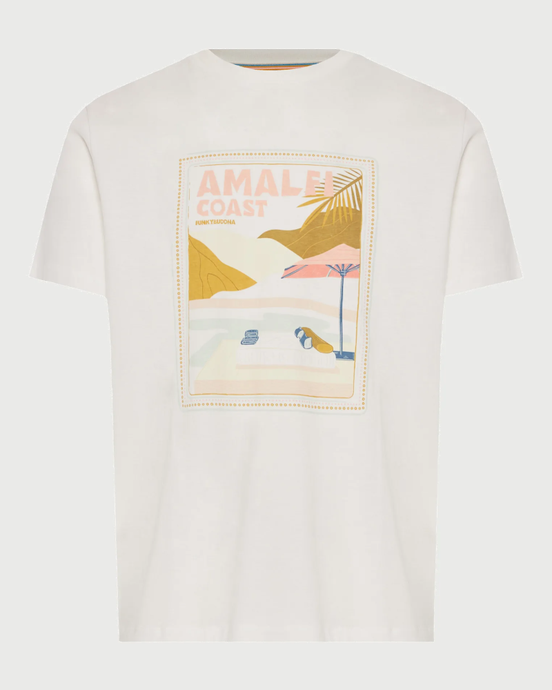 FUNKYBUDDHA T-SHIRT ME ΤΥΠΩΜΑ ΣΤΟ ΣΤΗΘΟΣ - WHITE