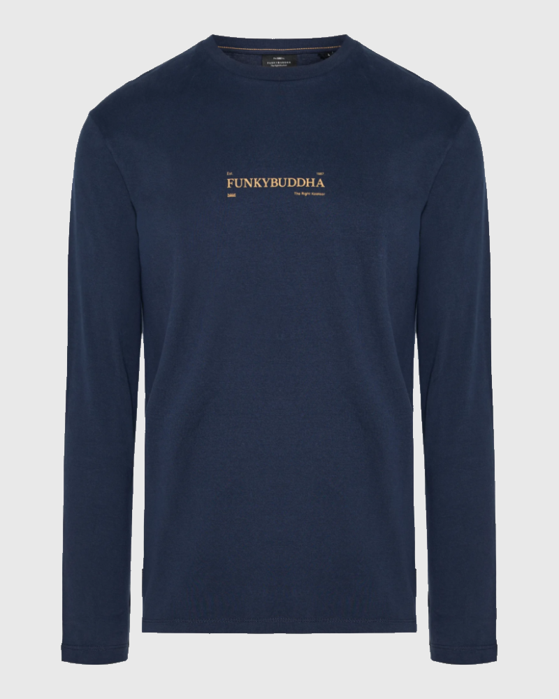 FUNKYBUDDHA ESSENTIAL LONGSLEEVE T-SHIRT - NAVY