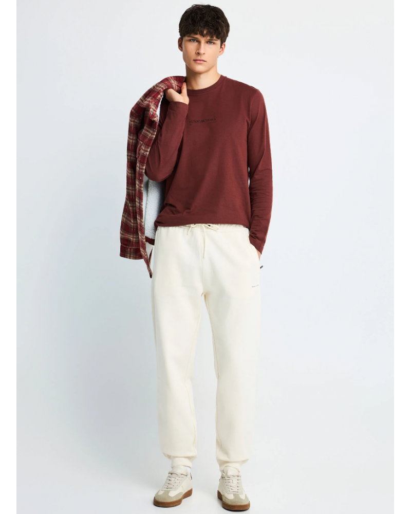 FUNKYBUDDHA ESSENTIAL LONGSLEEVE T-SHIRT - HOT CHOCOLATE