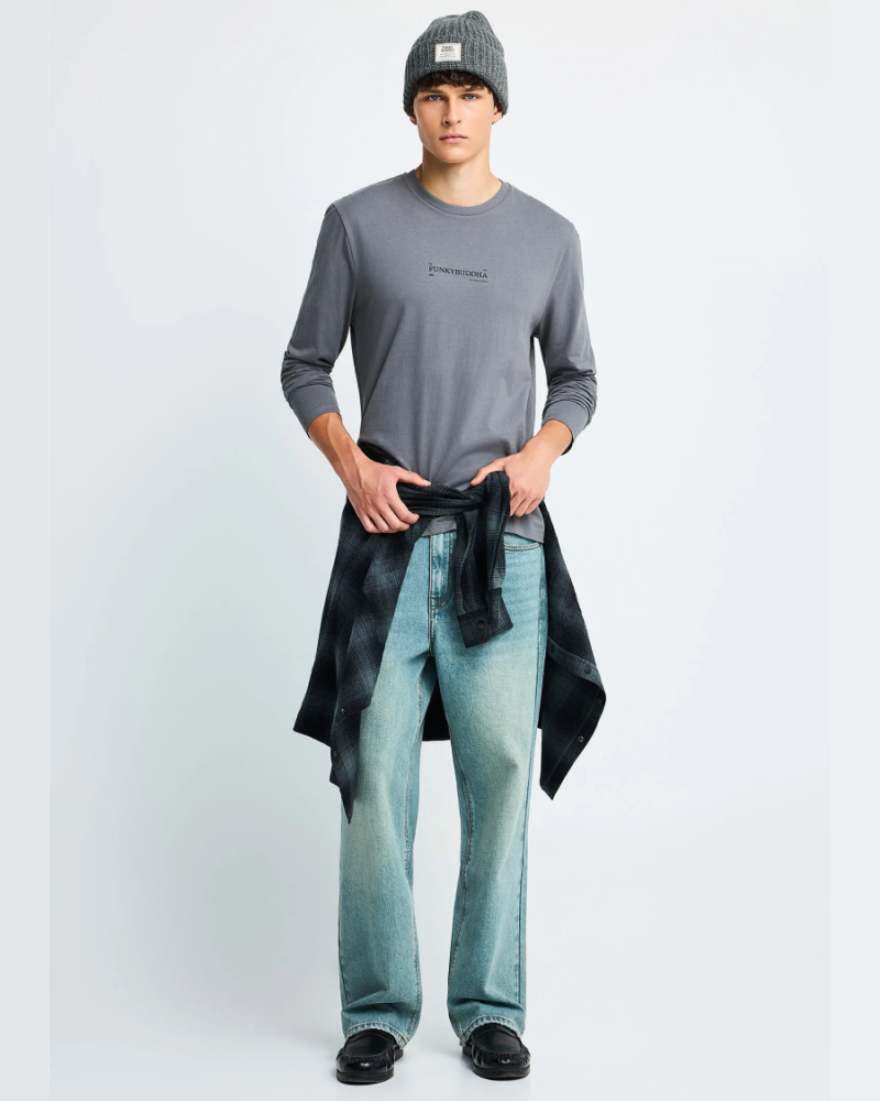 FUNKYBUDDHA ESSENTIAL LONGSLEEVE T-SHIRT - ELEPHANT