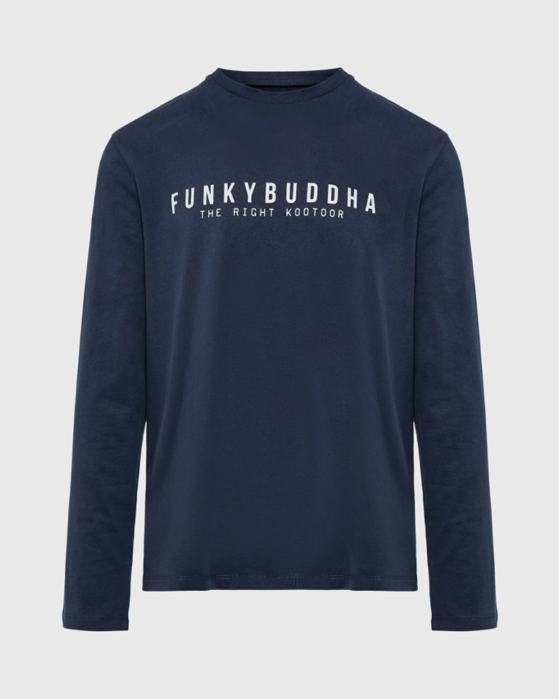 FUNKYBUDDHA ESSENTIAL LONGSLEEVE T-SHIRT - NAVY