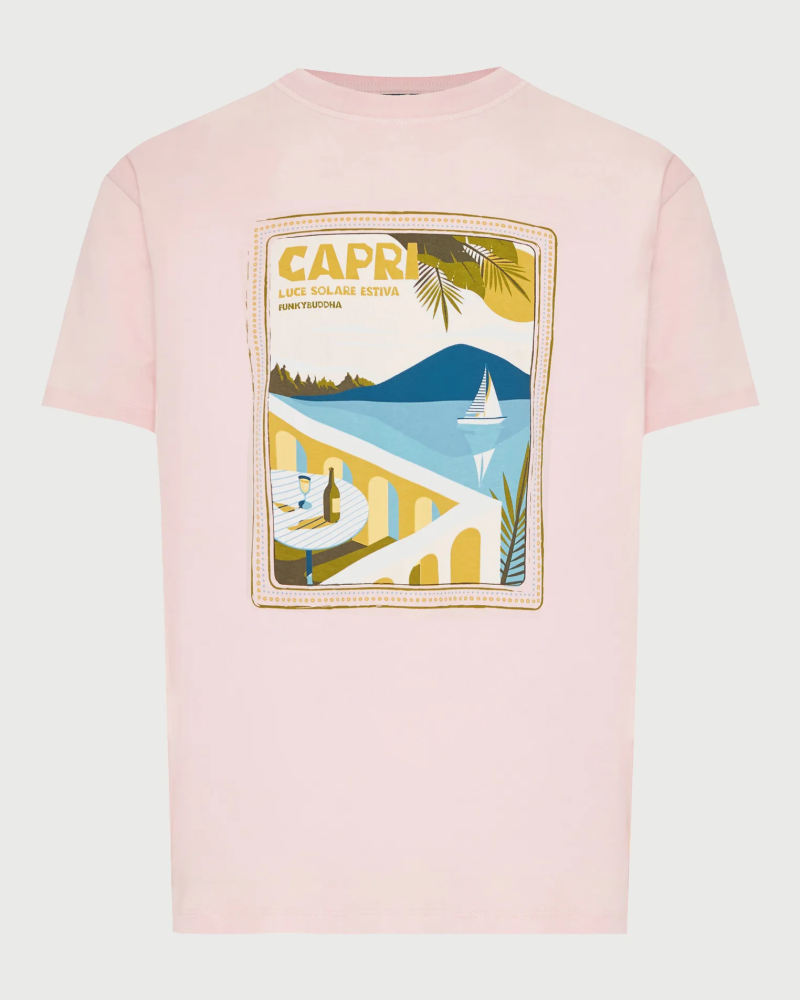 FUNKYBUDDHA T-SHIRT ME ΤΥΠΩΜΑ ΣΤΟ ΣΤΗΘΟΣ - ROSE