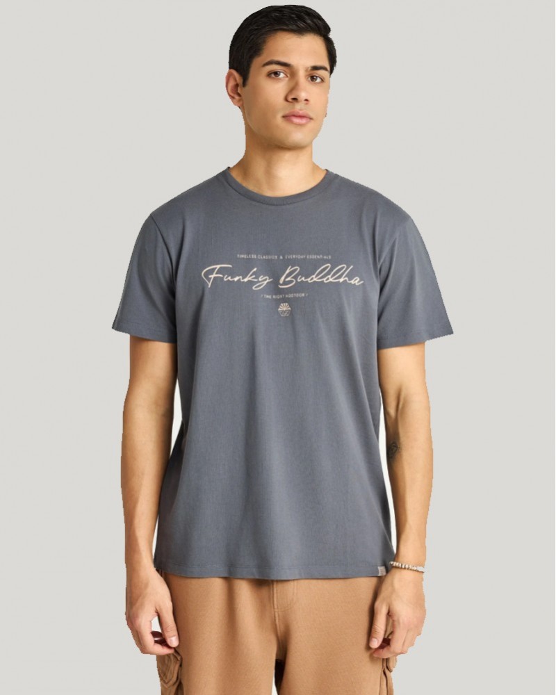 FUNKYBUDDHA LOGO T-SHIRT - DARK GREY