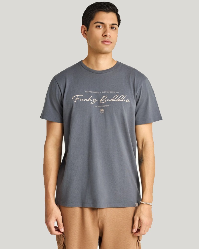 FUNKYBUDDHA LOGO T-SHIRT - DARK GREY