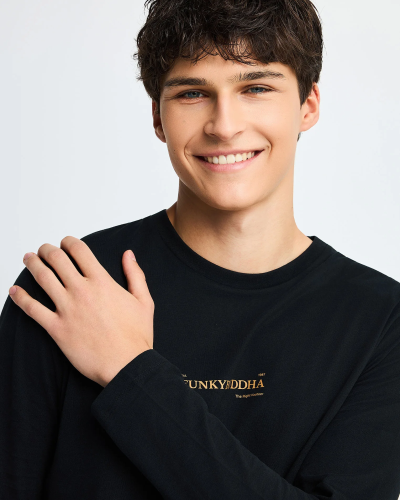 FUNKYBUDDHA ESSENTIAL LONGSLEEVE T-SHIRT - BLACK