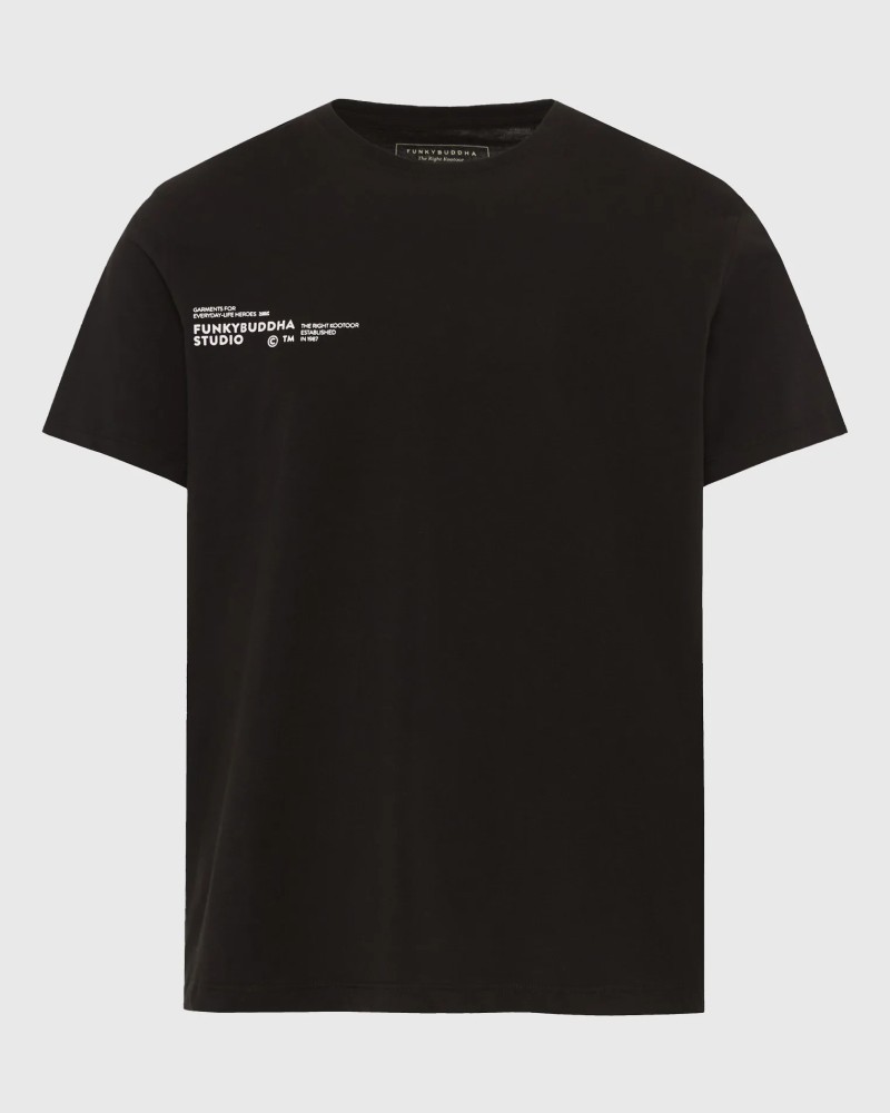 FUNKYBUDDHA T-SHIRT ME LOGO ΣΤΗΝ ΠΛΑΤΗ - BLACK
