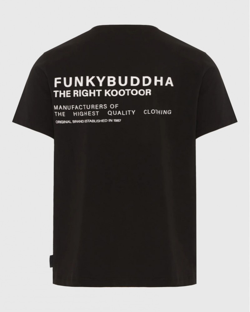FUNKYBUDDHA T-SHIRT ME LOGO ΣΤΗΝ ΠΛΑΤΗ - BLACK