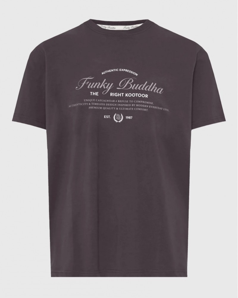 FUNKYBUDDHA LOGO T-SHIRT - ANTHRACITE
