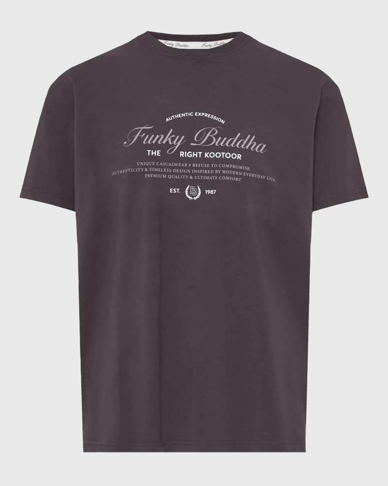 FUNKYBUDDHA LOGO T-SHIRT - ANTHRACITE