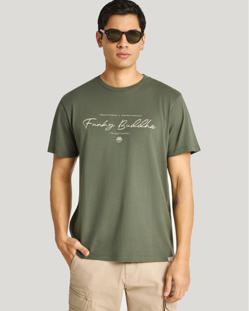 FUNKYBUDDHA LOGO T-SHIRT - DEEP FOREST