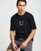 FUNKYBUDDHA T-SHIRT ME ΤΥΠΩΜΑ ΣΤΗΝ ΠΛΑΤΗ - BLACK