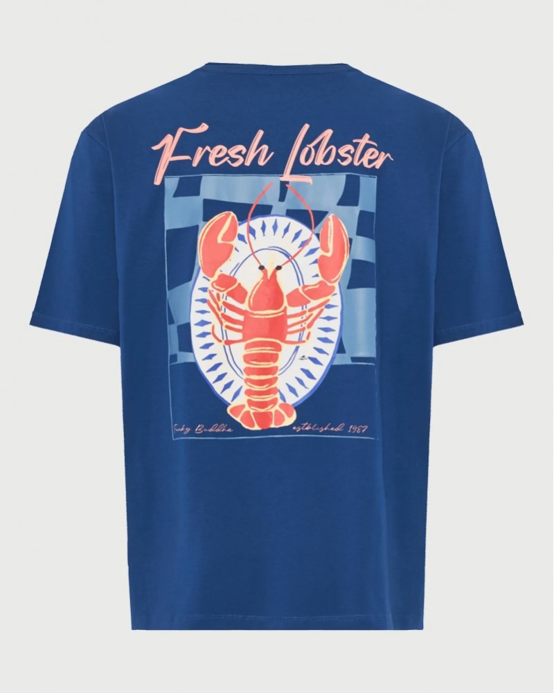 FUNKYBUDDHA T-SHIRT ME ΤΥΠΩΜΑ ΣΤΗΝ ΠΛΑΤΗ - BLUE