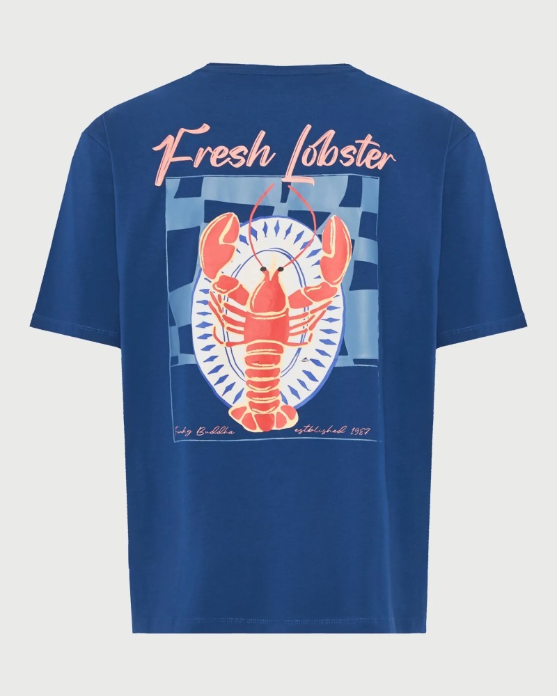 FUNKYBUDDHA T-SHIRT ME ΤΥΠΩΜΑ ΣΤΗΝ ΠΛΑΤΗ - BLUE