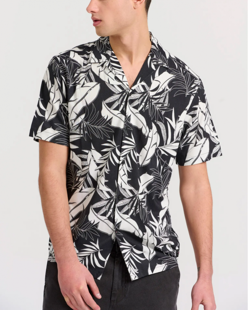 FUNKYBUDDHA ALL OVER PRINT SHIRT - BLACK