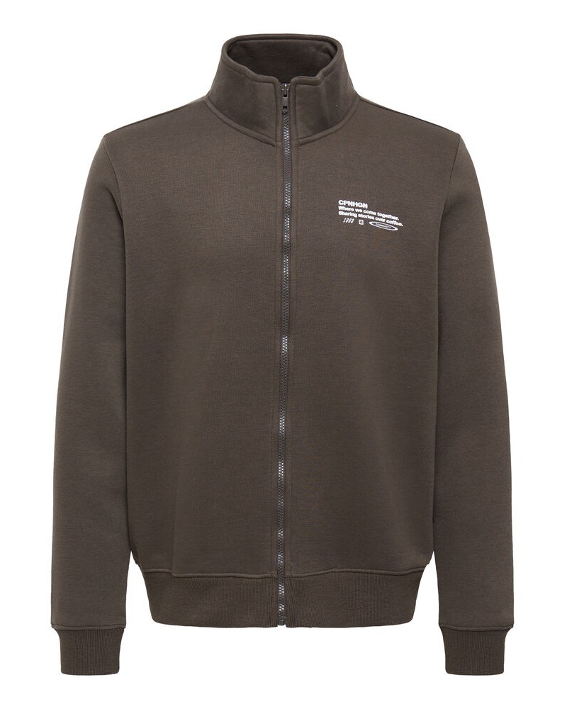 BLEND COPENHAGEN ZIP SWEATSHIRT - BROWN