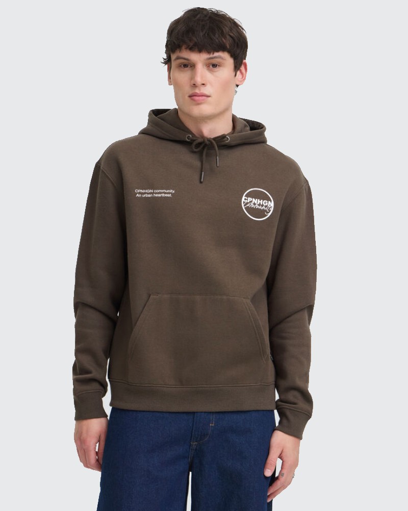 BLEND COPENHAGEN GRAPHIC HOODIE - COFFEE
