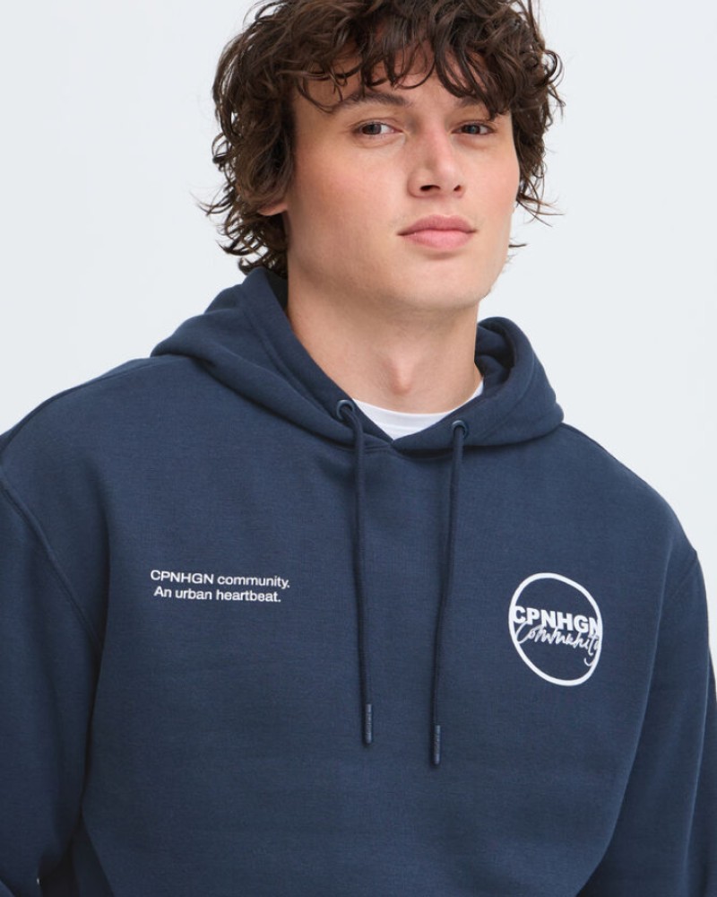 BLEND COPENHAGEN GRAPHIC HOODIE - NAVY