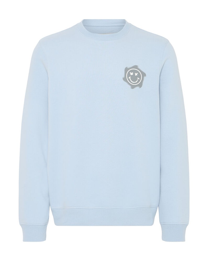 BLEND GRAPHIC CREW SWEAT- LIGHT BLUE