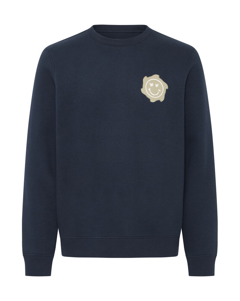 BLEND GRAPHIC CREW SWEAT- NAVY