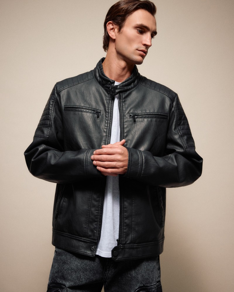 SPLENDID ΑΝΔΡΙΚΟ FAUX LEATHER JACKET - BLACK