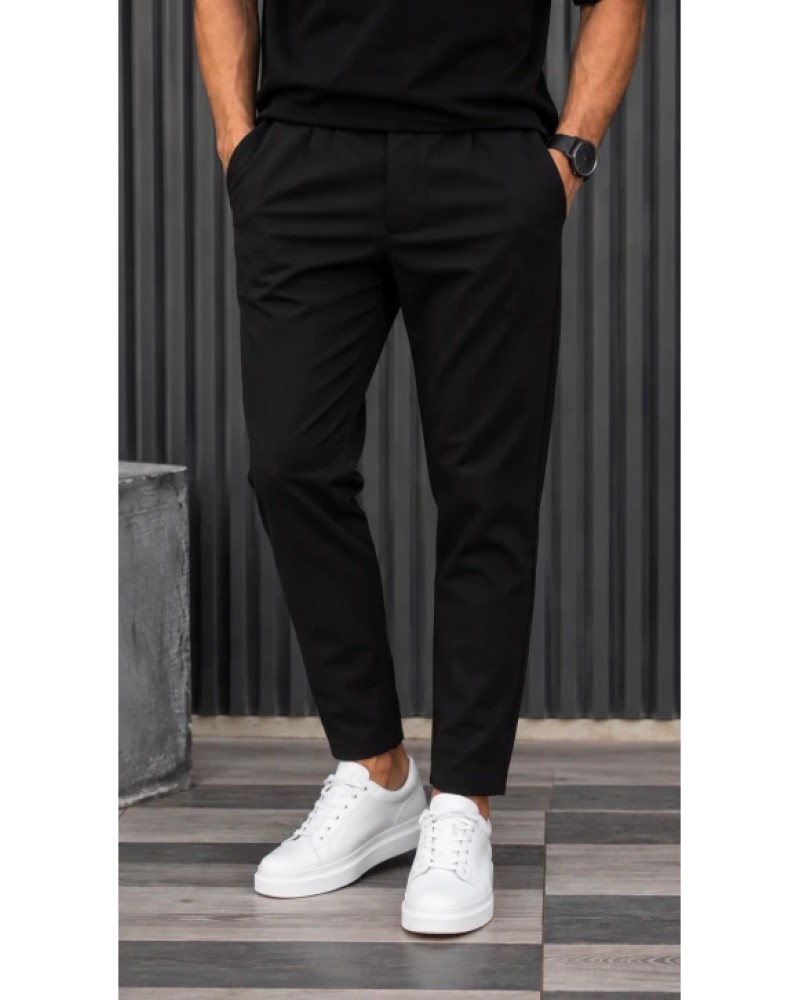 HENRY CLOTHING ΑΝΔΡΙΚΟ ΠΑΝΤΕΛΟΝΙ ΦΟΡΜΑ - BLACK