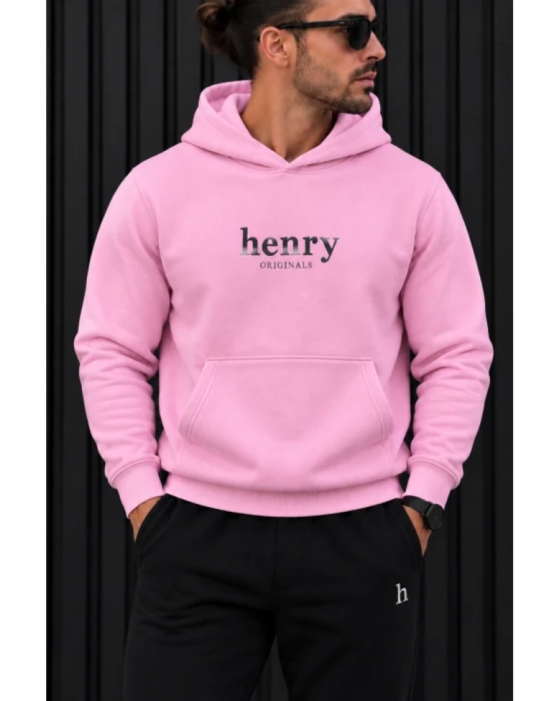 HENRY CLOTHING LOGO HOODIE - PINK