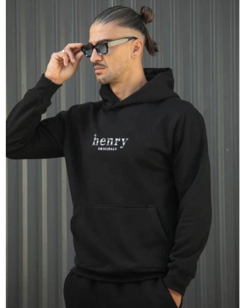 HENRY CLOTHING LOGO HOODIE - BLACK