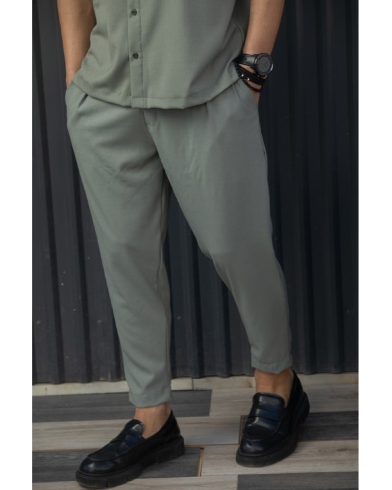 HENRY CLOTHING ΑΝΔΡΙΚΟ ΠΑΝΤΕΛΟΝΙ ΦΟΡΜΑ - OLIVE