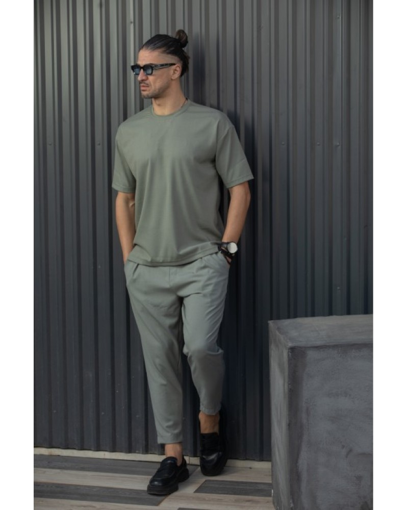 HENRY CLOTHING ΑΝΔΡΙΚΟ ΠΑΝΤΕΛΟΝΙ ΦΟΡΜΑ - OLIVE
