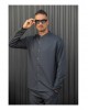 HENRY CLOTHING ΑΝΔΡΙΚΟ ΠΟΥΚΑΜΙΣΟ ΜΕ ΜΑΟ ΓΙΑΚΑ - DARK GREY