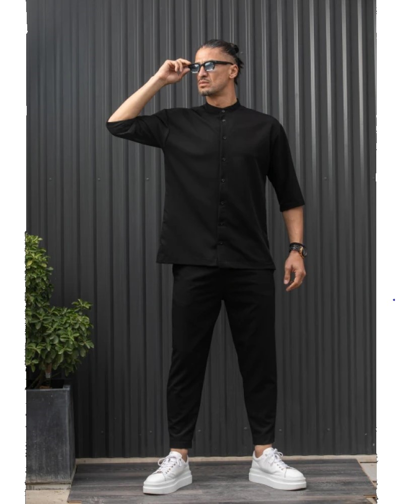 HENRY CLOTHING ΑΝΔΡΙΚΟ ΠΑΝΤΕΛΟΝΙ ΦΟΡΜΑ - BLACK